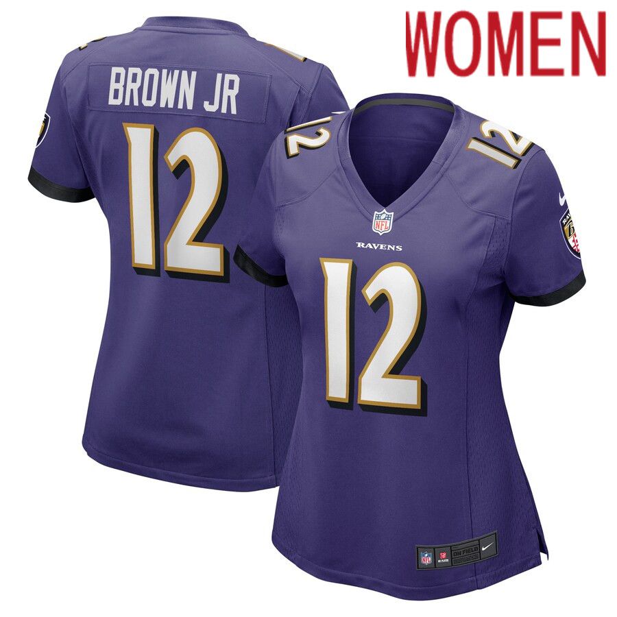 Women Baltimore Ravens 12 Anthony Brown Nike Purple Player Game NFL Jersey